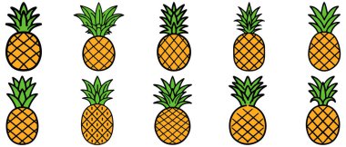 Ananas doğal gıda ikonu. Tazelik tatlı sanat vektör tasarımı.