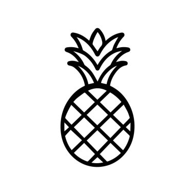 Ananas doğal gıda ikonu. Tazelik tatlı sanat vektör tasarımı.