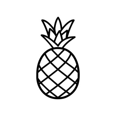 Ananas doğal gıda ikonu. Tazelik tatlı sanat vektör tasarımı.
