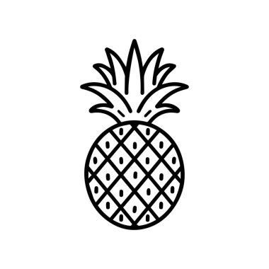 Ananas doğal gıda ikonu. Tazelik tatlı sanat vektör tasarımı.
