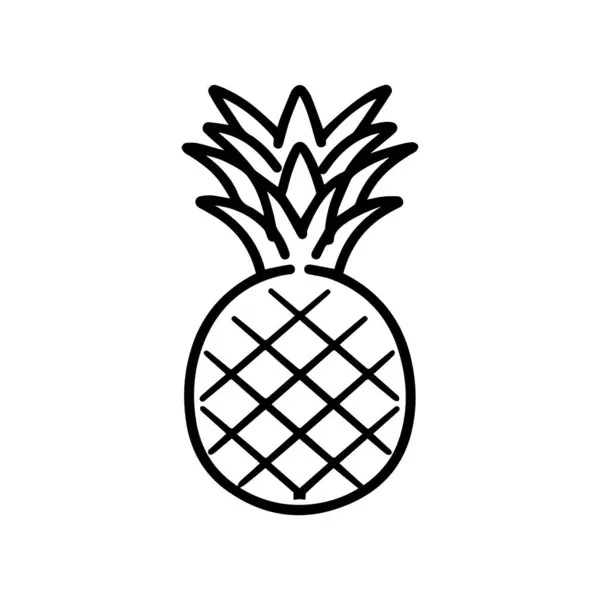 Ananas doğal gıda ikonu. Tazelik tatlı sanat vektör tasarımı.