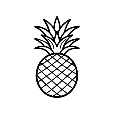 Ananas doğal gıda ikonu. Tazelik tatlı sanat vektör tasarımı.