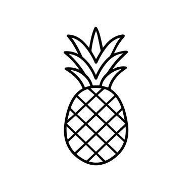 Ananas doğal gıda ikonu. Tazelik tatlı sanat vektör tasarımı.
