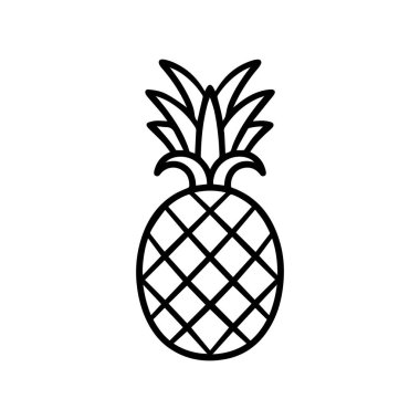 Ananas doğal gıda ikonu. Tazelik tatlı sanat vektör tasarımı.