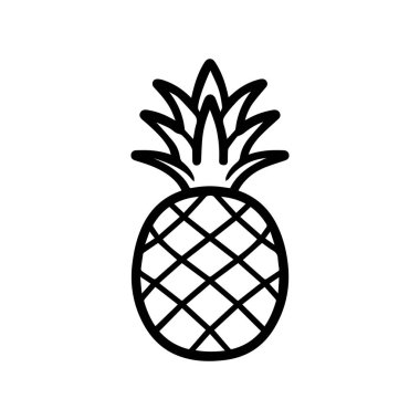 Ananas doğal gıda ikonu. Tazelik tatlı sanat vektör tasarımı.
