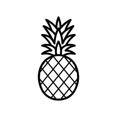 Ananas doğal gıda ikonu. Tazelik tatlı sanat vektör tasarımı.