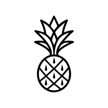 Ananas doğal gıda ikonu. Tazelik tatlı sanat vektör tasarımı.