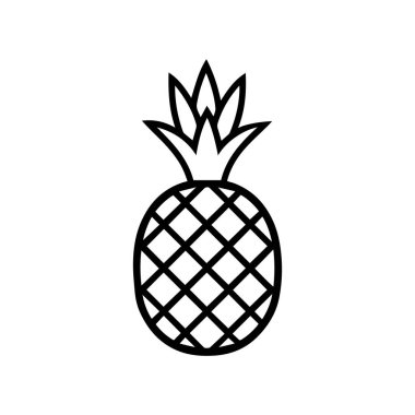 Ananas doğal gıda ikonu. Tazelik tatlı sanat vektör tasarımı.