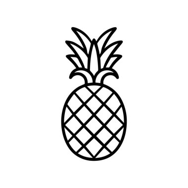 Ananas doğal gıda ikonu. Tazelik tatlı sanat vektör tasarımı.