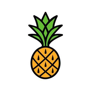 Ananas doğal gıda ikonu. Tazelik tatlı sanat vektör tasarımı.