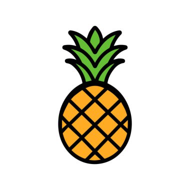 Ananas doğal gıda ikonu. Tazelik tatlı sanat vektör tasarımı.