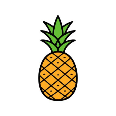 Ananas doğal gıda ikonu. Tazelik tatlı sanat vektör tasarımı.
