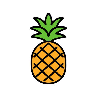 Ananas doğal gıda ikonu. Tazelik tatlı sanat vektör tasarımı.