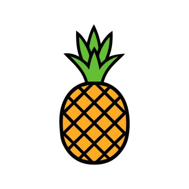 Ananas doğal gıda ikonu. Tazelik tatlı sanat vektör tasarımı.