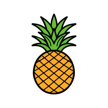 Ananas doğal gıda ikonu. Tazelik tatlı sanat vektör tasarımı.