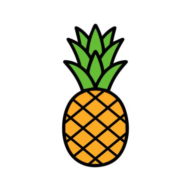 Ananas doğal gıda ikonu. Tazelik tatlı sanat vektör tasarımı.