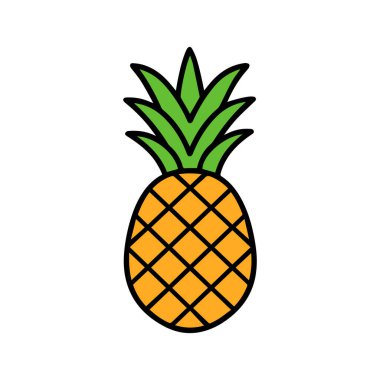 Ananas doğal gıda ikonu. Tazelik tatlı sanat vektör tasarımı.