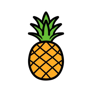 Ananas doğal gıda ikonu. Tazelik tatlı sanat vektör tasarımı.