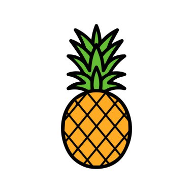 Ananas doğal gıda ikonu. Tazelik tatlı sanat vektör tasarımı.