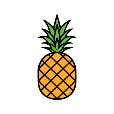 Ananas doğal gıda ikonu. Tazelik tatlı sanat vektör tasarımı.
