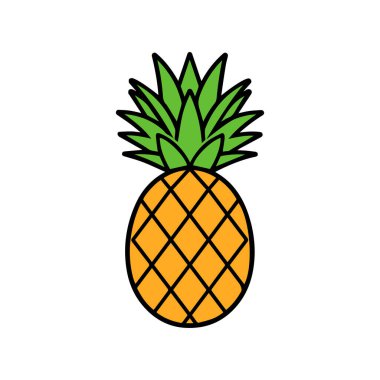 Ananas doğal gıda ikonu. Tazelik tatlı sanat vektör tasarımı.