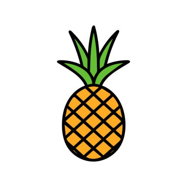 Ananas doğal gıda ikonu. Tazelik tatlı sanat vektör tasarımı.