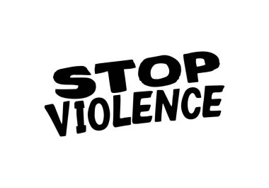 Şiddeti Durdur damgası beyaz arka planda grunge kırmızısı. Vektör tasarımını yazdır.