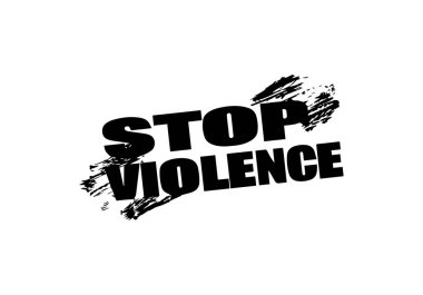 Şiddeti Durdur damgası beyaz arka planda grunge kırmızısı. Vektör tasarımını yazdır.