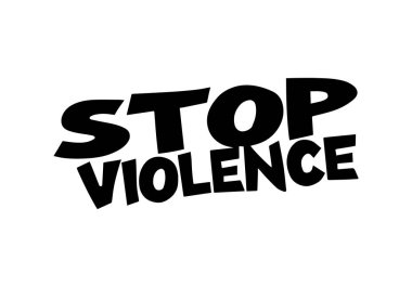 Şiddeti Durdur damgası beyaz arka planda grunge kırmızısı. Vektör tasarımını yazdır.