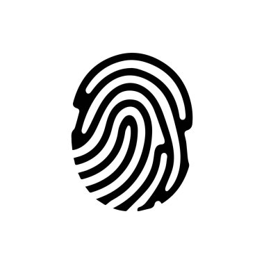 Parmak izi siyah ve renk simgesi insan güvenlik vektörü tasarımı.