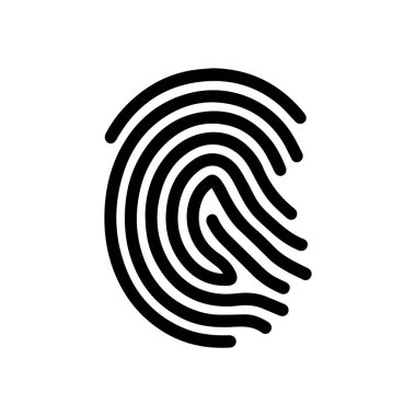 Parmak izi siyah ve renk simgesi insan güvenlik vektörü tasarımı.