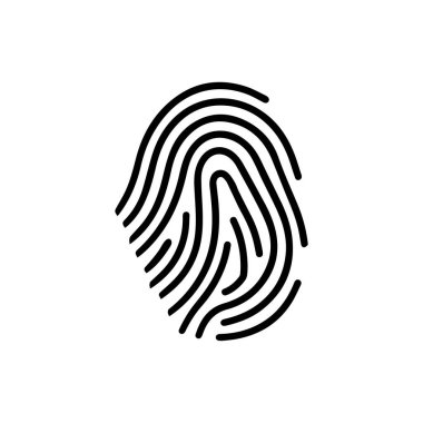 Parmak izi siyah ve renk simgesi insan güvenlik vektörü tasarımı.