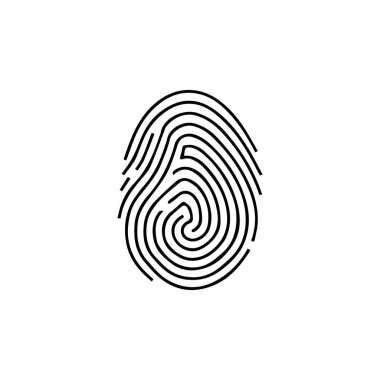 Parmak izi siyah ve renk simgesi insan güvenlik vektörü tasarımı.