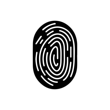 Parmak izi siyah ve renk simgesi insan güvenlik vektörü tasarımı.