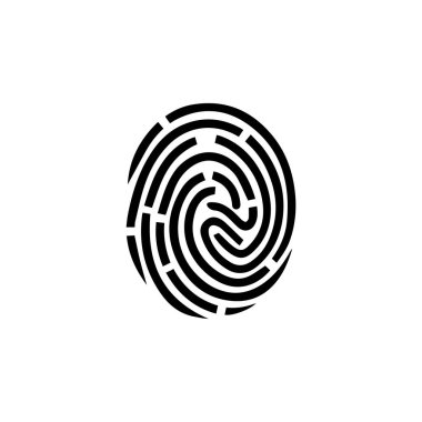 Parmak izi siyah ve renk simgesi insan güvenlik vektörü tasarımı.