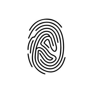 Parmak izi siyah ve renk simgesi insan güvenlik vektörü tasarımı.