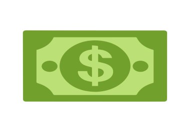 Dolar kağıdı simgesi siyah ve yeşil renk. bankacılık maliyet pazarlama kazanç tasarımı.