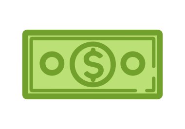 Dolar kağıdı simgesi siyah ve yeşil renk. bankacılık maliyet pazarlama kazanç tasarımı.