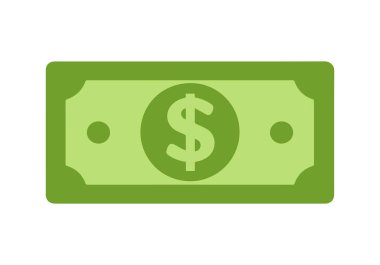 Dolar kağıdı simgesi siyah ve yeşil renk. bankacılık maliyet pazarlama kazanç tasarımı.