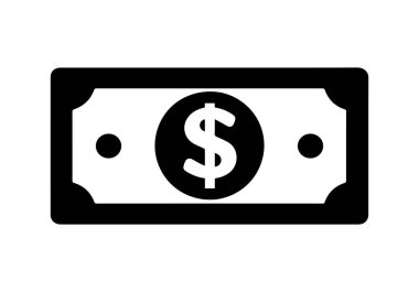 Dolar kağıdı simgesi siyah ve yeşil renk. bankacılık maliyet pazarlama kazanç tasarımı.