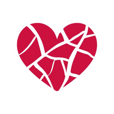 Kalpler beyaz arkaplan şekilli kırmızı ve siyah simgeleri sever.