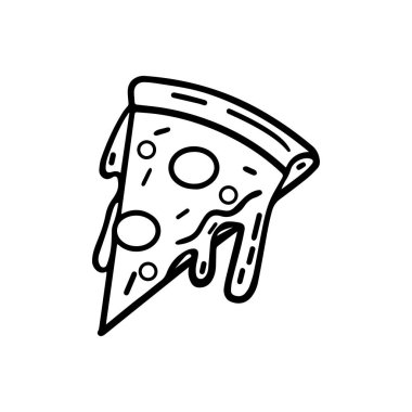 Pizza ikonu aşçı taslağı ve domates rengi sıcak tasarım.