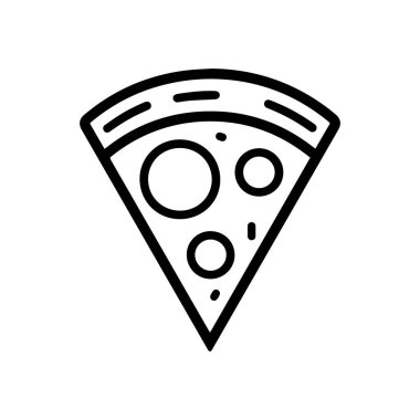 Pizza ikonu aşçı taslağı ve domates rengi sıcak tasarım.