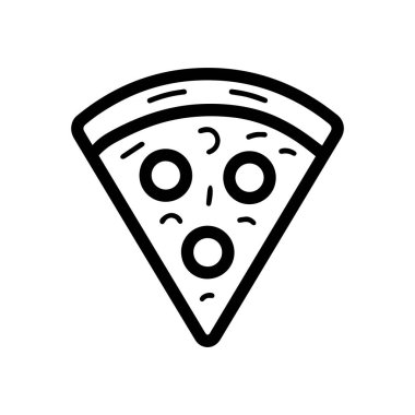 Pizza ikonu aşçı taslağı ve domates rengi sıcak tasarım.