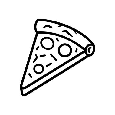 Pizza ikonu aşçı taslağı ve domates rengi sıcak tasarım.