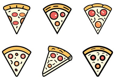 Pizza ikonu aşçı taslağı ve domates rengi sıcak tasarım.