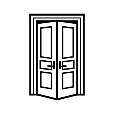Kapı simgesi siyah ev aç ve ana hatları kilitle tasarıma gir.