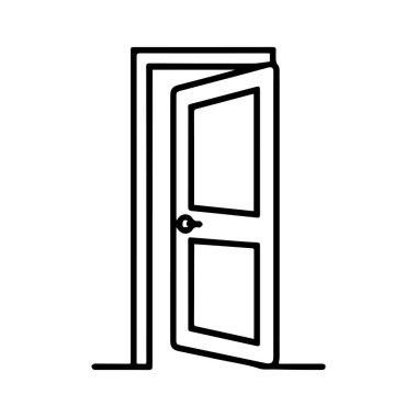 Kapı simgesi siyah ev aç ve ana hatları kilitle tasarıma gir.