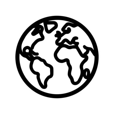 Dünya siyah ana hatlı ikon konumu web sitesi top tasarımı.