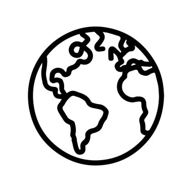 Dünya siyah ana hatlı ikon konumu web sitesi top tasarımı.